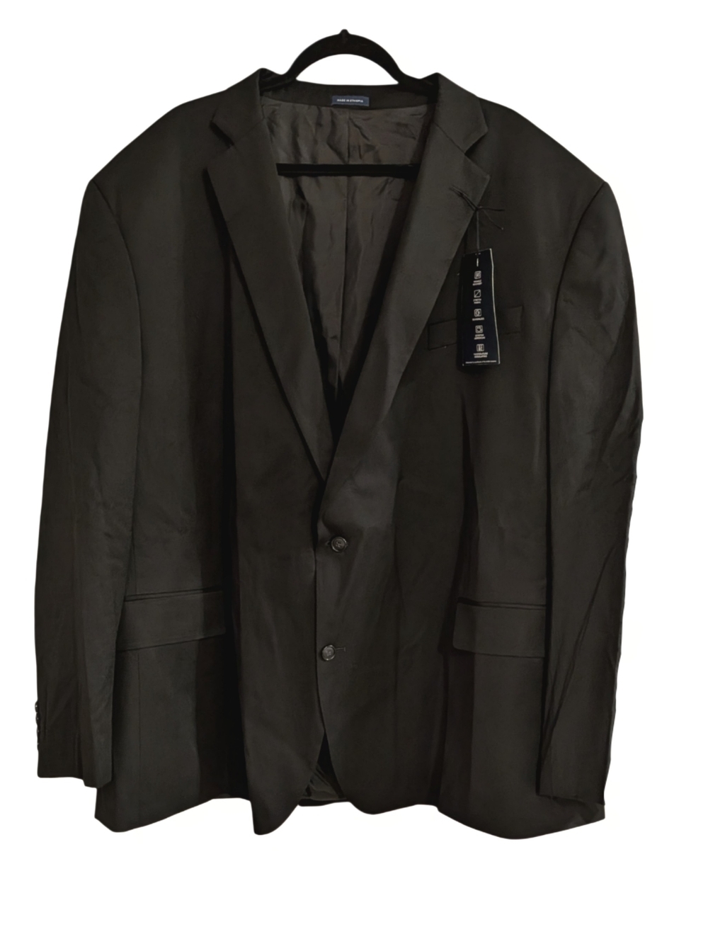Stafford Big & Tall Men’s 58 Long Black Wool Blend Suit Jacket Blazer NWT